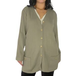 Joan Fagan 1980s Vintage Mocha Brown Cardigan Sweater Medium